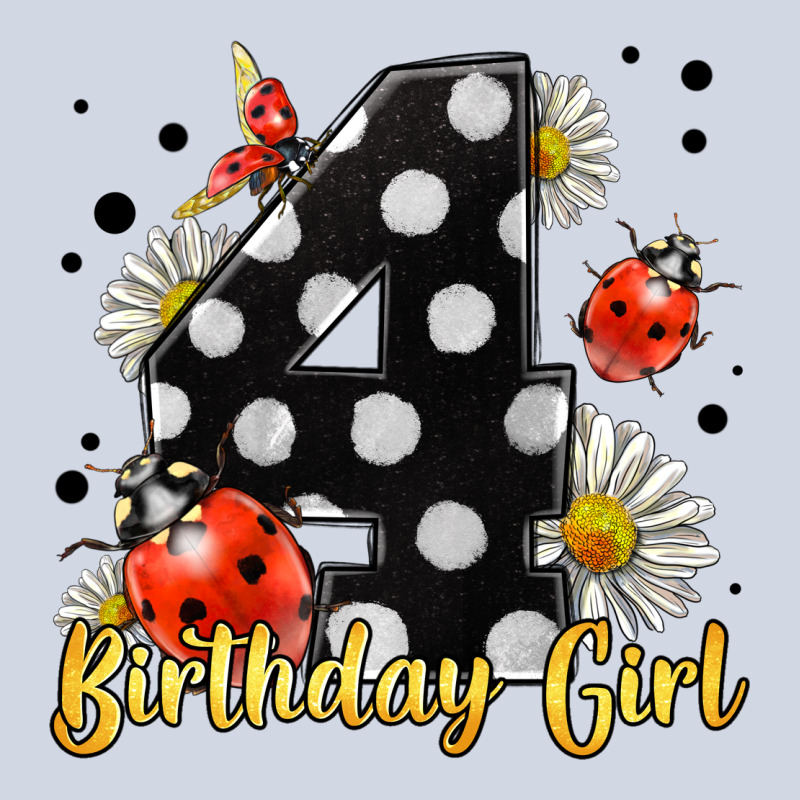 Ladybug Birthday Girl Age 4 Premium Sweatshirt by LillyAllenDesigns | Teevron