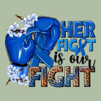 Her Fight Is Our Fight Colon Cancer Blue Ribbon Urban Heavy Tee | Teevron