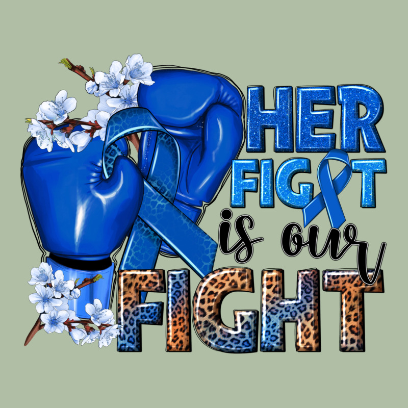 Her Fight Is Our Fight Colon Cancer Blue Ribbon Urban Heavy Tee by NancyCooperArtShop | Teevron