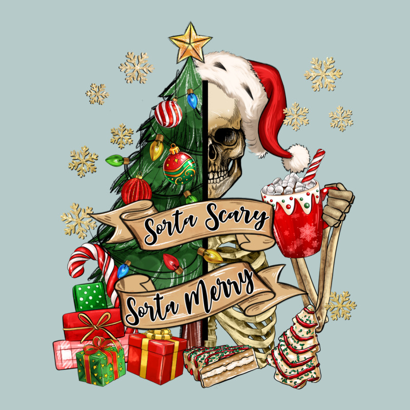 Sorta Scary Sorta Merry Skeleton Christmas Tree Heavy Core Tee by MaliasSmallBusiness | Teevron
