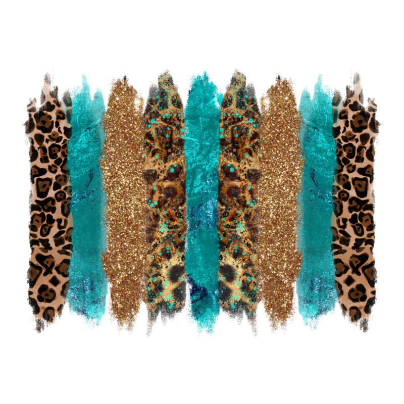 Glitter Turqoise Leopard Tooled Leather Background Premium Tee by RanaPortraitStore | Teevron