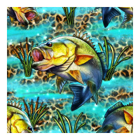 Lake Fish And Reeds With Leopard Seamless Pattern Bbs | Teevron