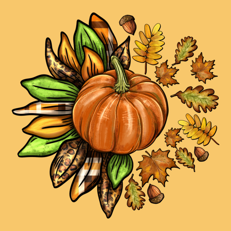 Fall Sunflower With Pumpkin Vintage Hoodie by texasbilliewilder | Teevron
