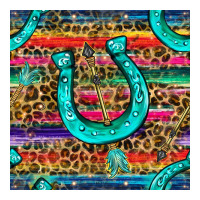 Western Horseshoe And Arrow With Leopard And Serape Seamless Pattern | Teevron