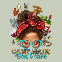 Camp Hair Dont Care Messy Bun Bbs Ladies Tee | Teevron