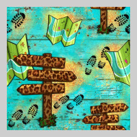 Wooden Signboard And Gamping Map Seamless Pattern Premium Tee | Teevron