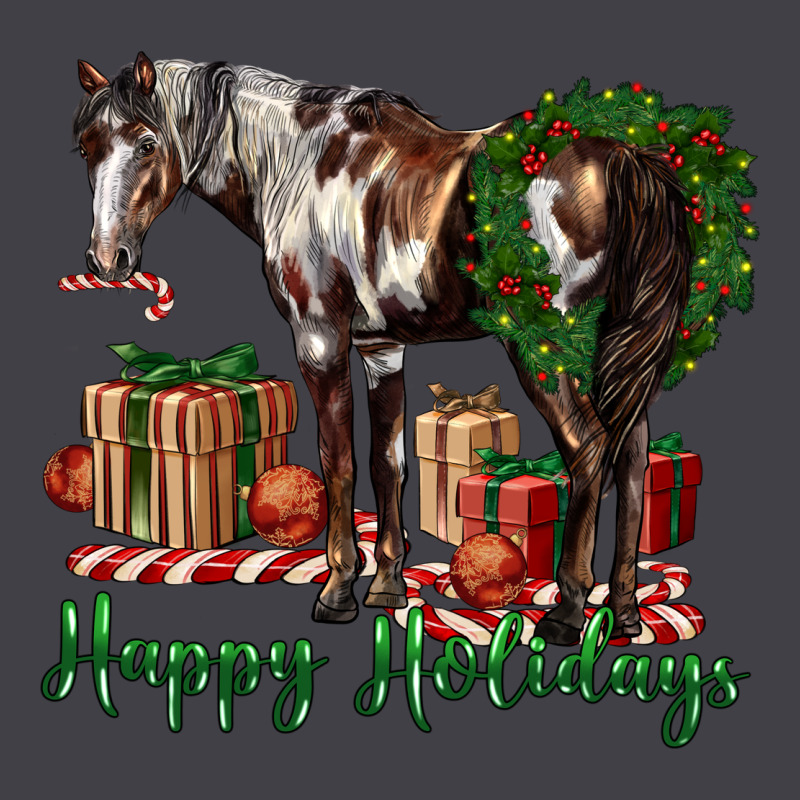 Happy Holidays Mustang Horse Heavyweight Hoodie by LillyAllenDesigns | Teevron