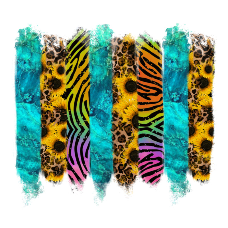 Turquoise Leopard Sunflowers Colorful Premium Tee by RanaPortraitStore | Teevron
