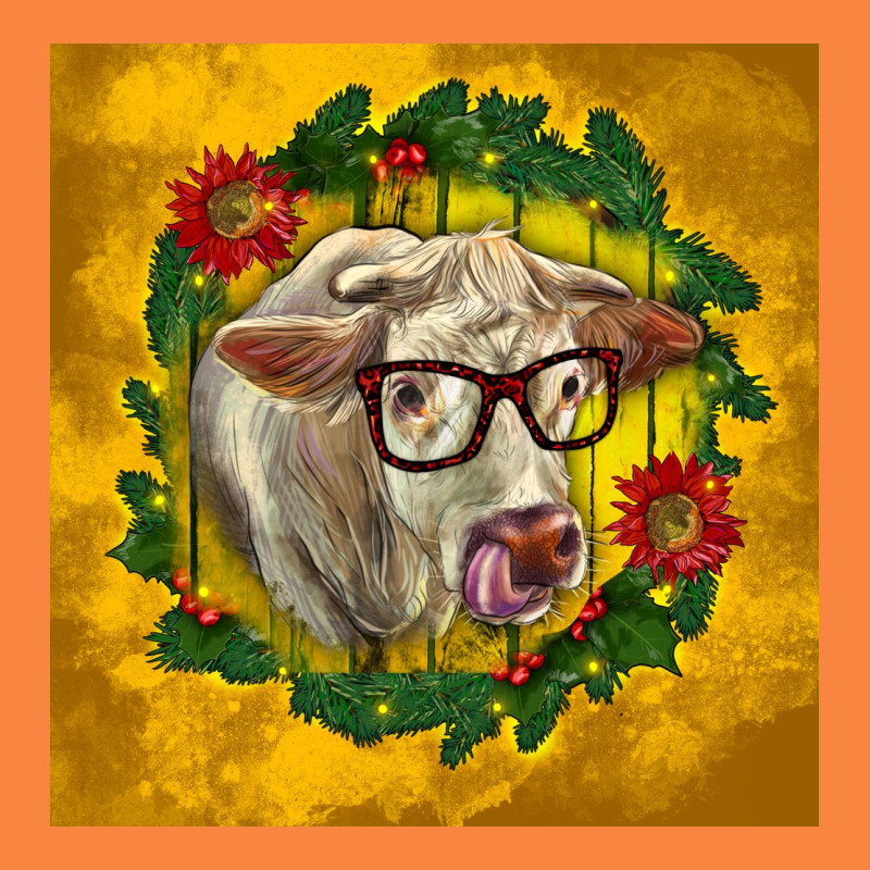 Christmas Charolais Cow Face Premium Sweatshirt by LillyAllenDesigns | Teevron