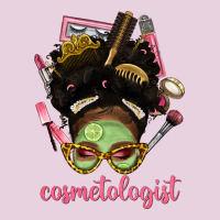 Afro Messy Bun Cosmetologist Ladies Tee | Teevron