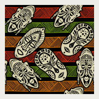African Mask Seamless Pattern Zipper Hoodie | Teevron