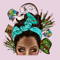 Lake Camping Afro Messy Bun Bbs Ladies Tee | Teevron