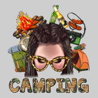 Camping Braid Hair Woman With Fire Bbs Premium Tee | Teevron