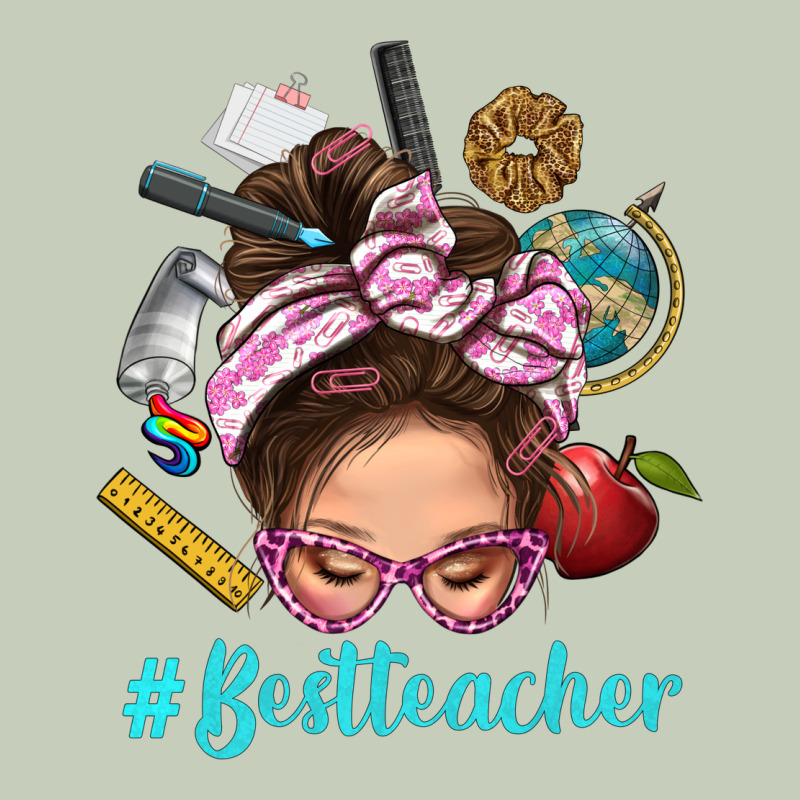Best Teacher Messy Bun Bbs Ladies Tee by BundleAndBundleShop | Teevron