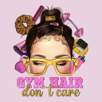 Messy Bun Gym Hair Don't Care Bbs Ladies Tee | Teevron
