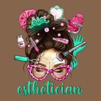 Esthetician Messy Bun With Pink Leopard Glasses Bbs Premium Tee | Teevron