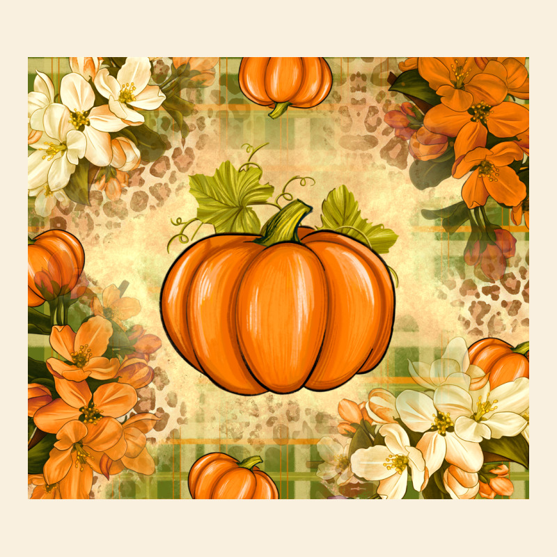 Fall Pumpkins With Flowers Vintage Hoodie by texasbilliewilder | Teevron