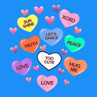 Womens Valentine Candy Heart Valentines Day Vneck Classic Tee | Teevron