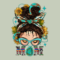 Western Messy Bun Mom With Sunflower Ladies Tee | Teevron