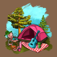 Glamping Camp And Pink Tent Premium Tee | Teevron