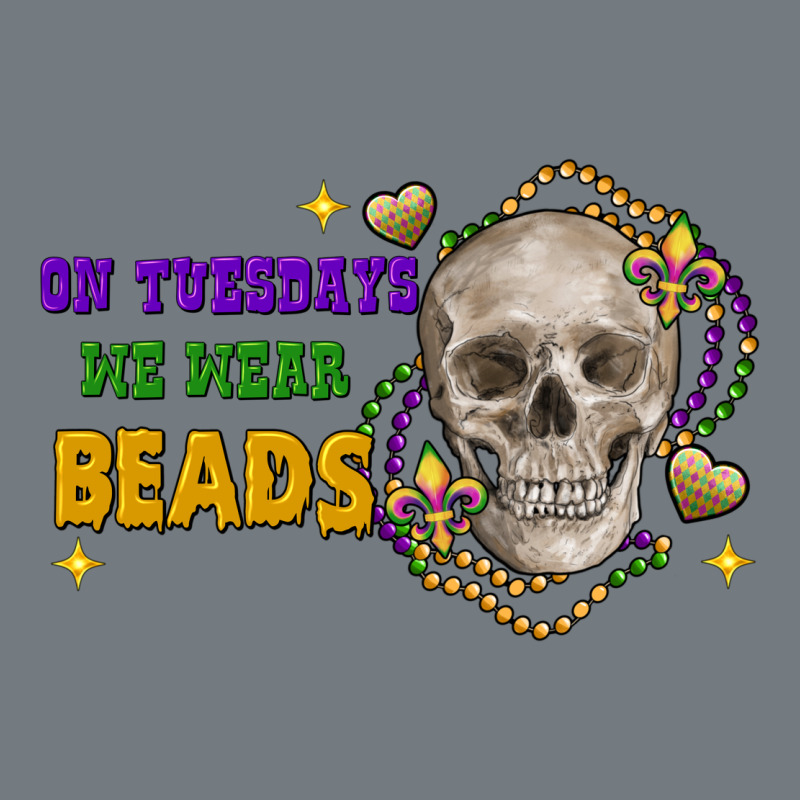 On Tuesdays We Wear Beads Skull Heavyweight Sweatshirt by FaDigitalArtStudio | Teevron