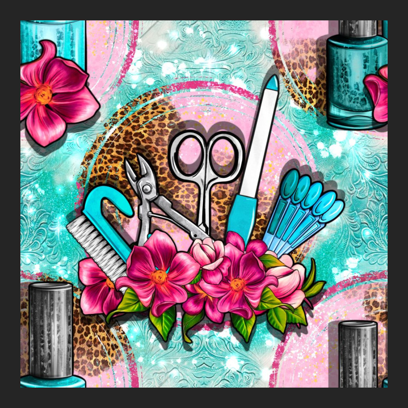 Nail Tools And Polish With Flowers And Tooled Leather Seamless Pattern Premium Hoodie by BundleAndBundleShop | Teevron