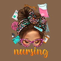 Messy Bun Nursing With Leopard Glasses Bbs Premium Tee | Teevron