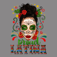 Proud Latina Skull Girl Messy Bun Vintage Tee | Teevron