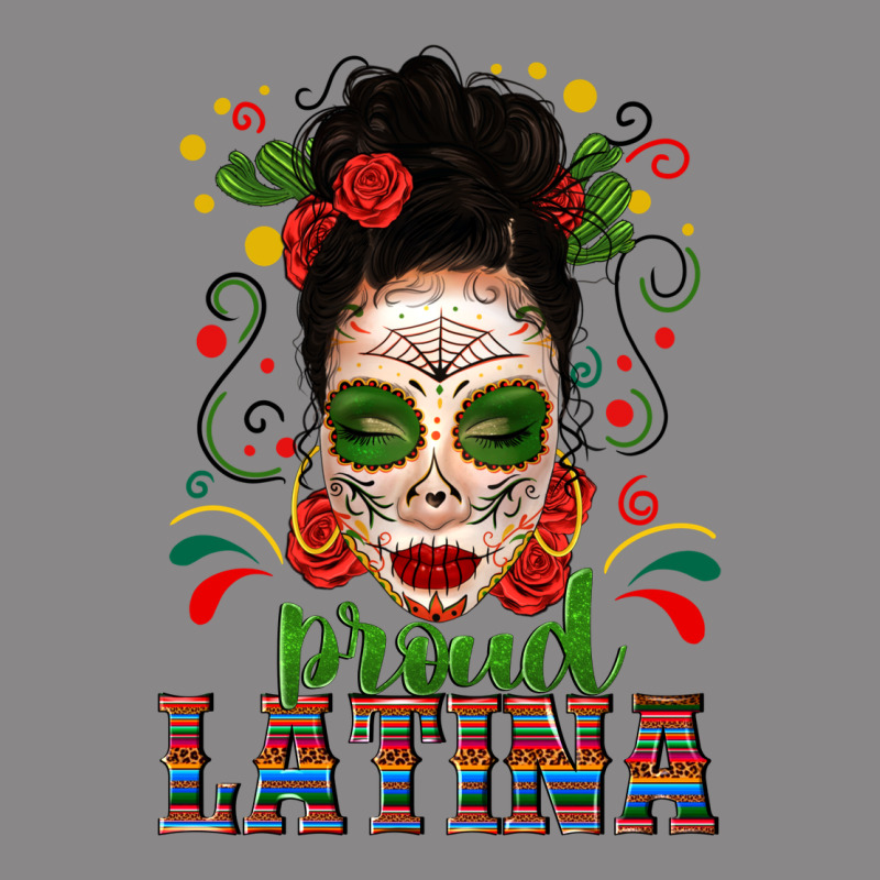 Proud Latina Skull Girl Messy Bun Vintage Tee by texasbilliewilder | Teevron