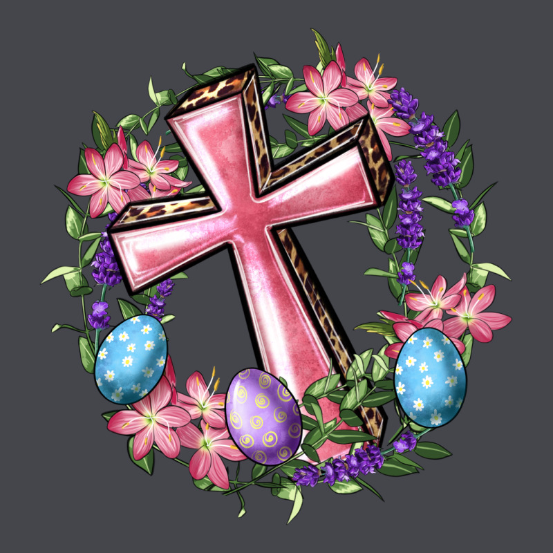 Cross With Floral Wreath And Easter Eggs Long Sleeve Tee by RanaPortraitStore | Teevron
