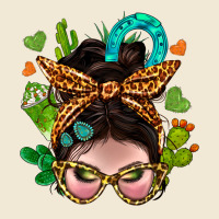 Western  Messy Bun With Cactus Premium Tee | Teevron