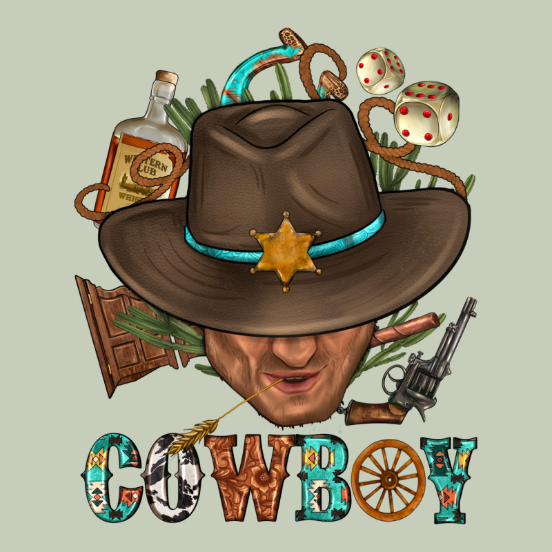 Western Cowboy Portrait With Cactus Ladies Tee by BundleAndBundleShop | Teevron