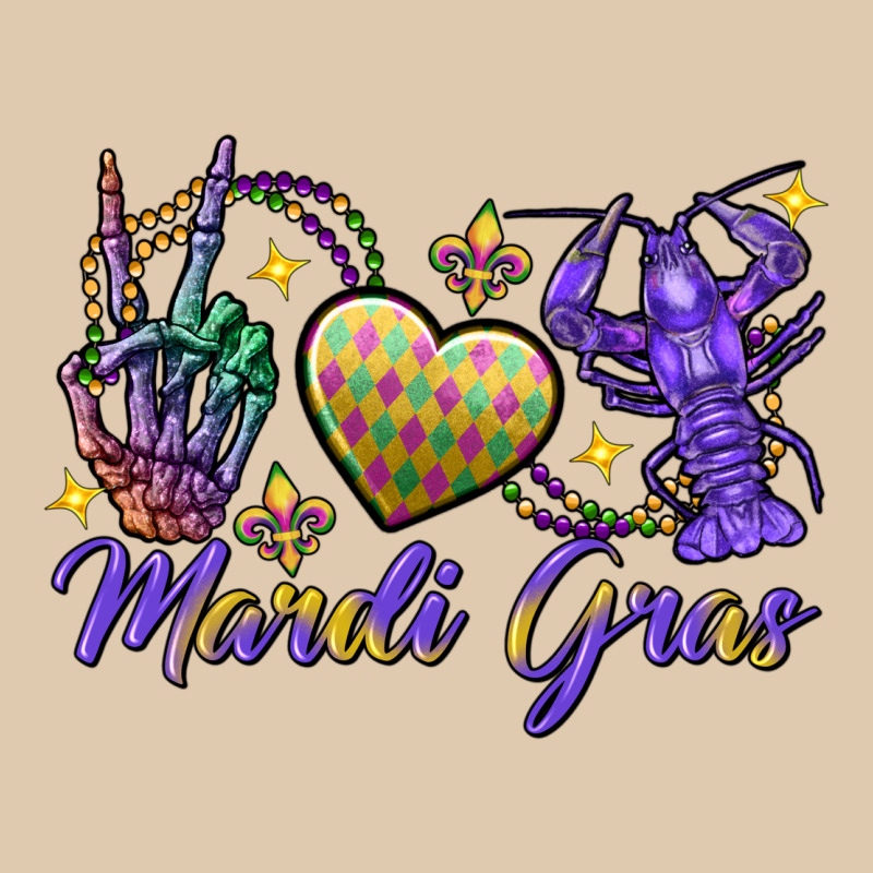 Peace Love Crawfish Mardi Gras Skeleton Hand Heavyweight Sweatshirt by FaDigitalArtStudio | Teevron