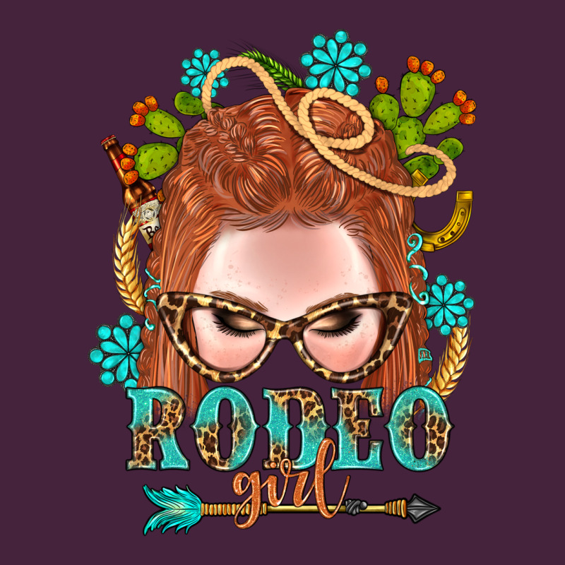 Western Rodeo Girl Braid Red Hair Premium Tee by BundleAndBundleShop | Teevron