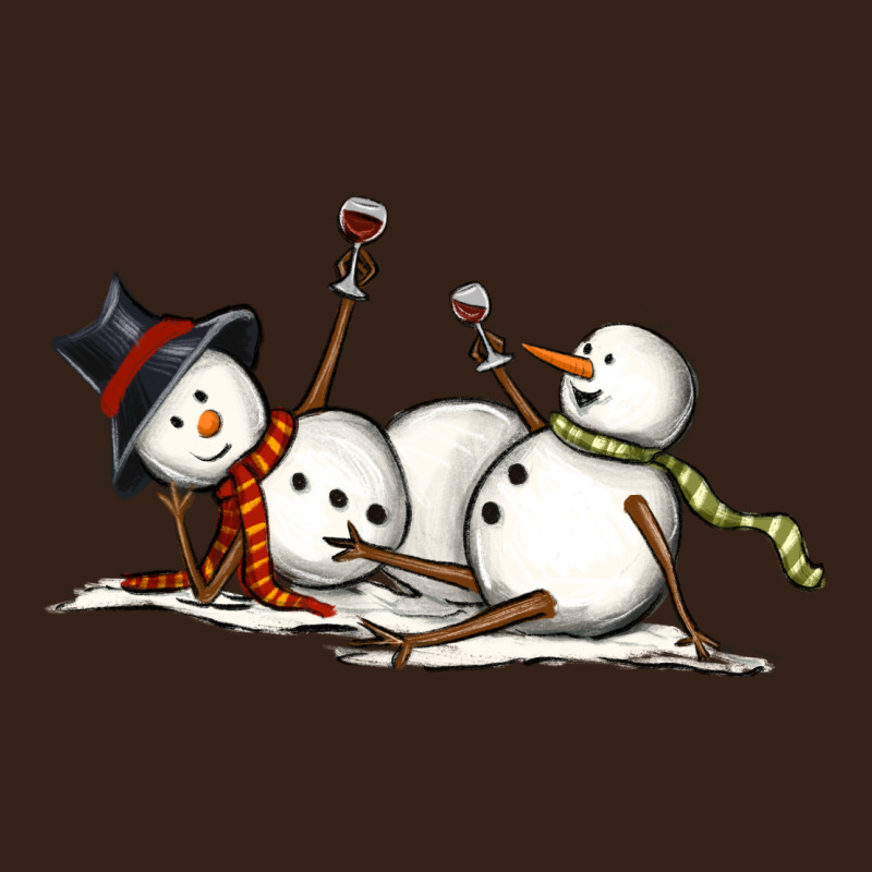 Snowman With Wine Heavy Core Tee by MaliasSmallBusiness | Teevron