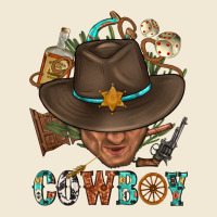 Western Cowboy Portrait With Cactus Premium Tee | Teevron