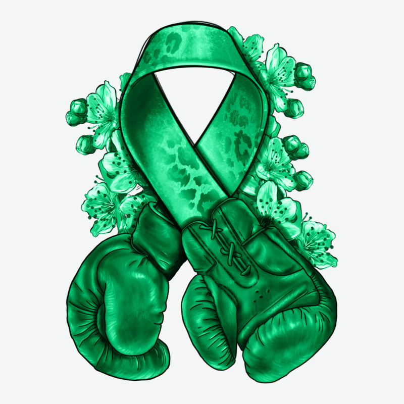 Emerald Green Ribbon Liver Cancer Boxing Gloves Urban Heavy Tee by NancyCooperArtShop | Teevron