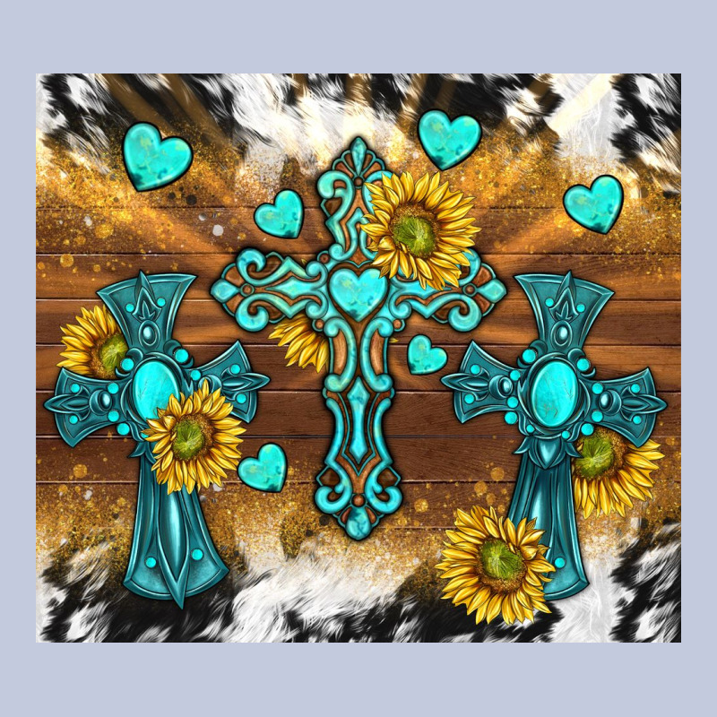 Western Crosses And Sunflowers Long Sleeve Tee by TumblerDesignByShophia | Teevron