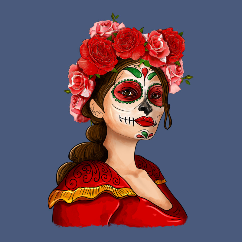 Sugar Skull Girl Vintage Hoodie by NancyCooperArtShop | Teevron