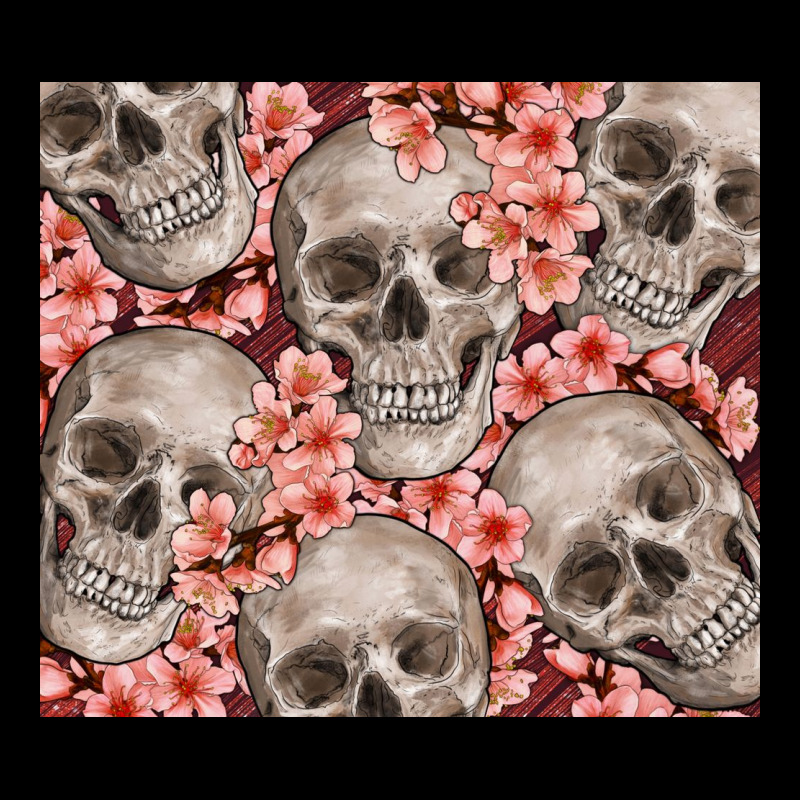 Skulls And Flowers Long Sleeve Tee by TumblerDesignByShophia | Teevron