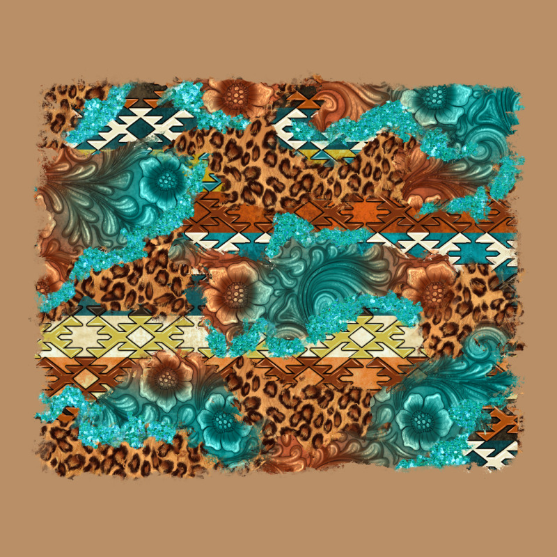 Leopard And Aztec Background Western Vintage Hoodie by texasbilliewilder | Teevron