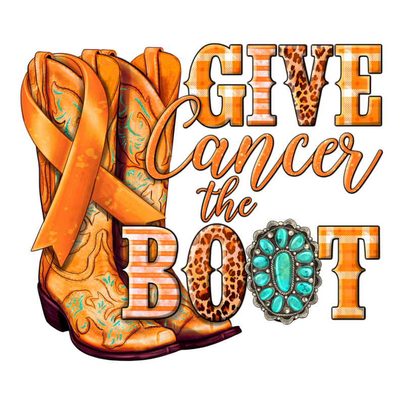 Give Cancer The Boot Kidney Cancer Orange Ribbon Urban Heavy Tee by NancyCooperArtShop | Teevron