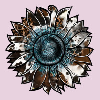 Cowhide Leopard And  Leather Sunflower Ladies Tee | Teevron