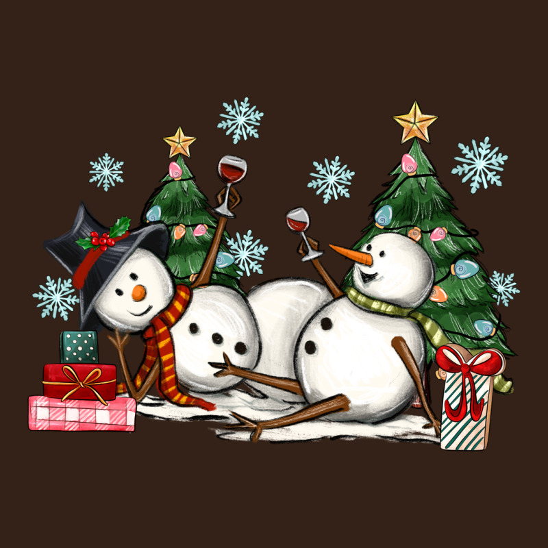 Christmas Snowmen With Wine Heavy Core Tee by MaliasSmallBusiness | Teevron