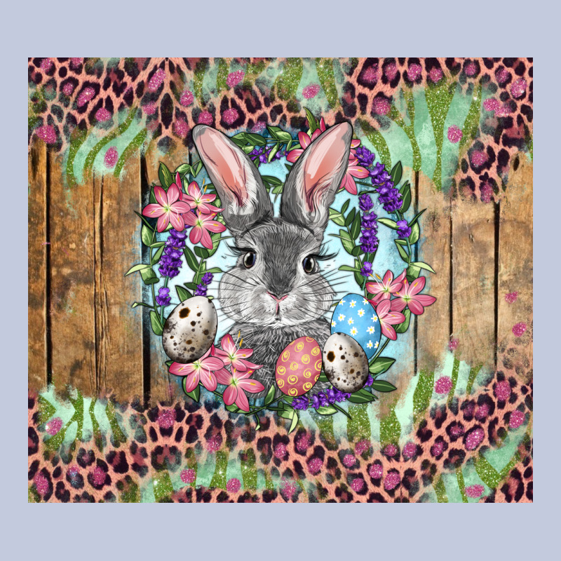 Easter Bunny With Floral Wreath And Leopard Long Sleeve Tee by RanaPortraitStore | Teevron