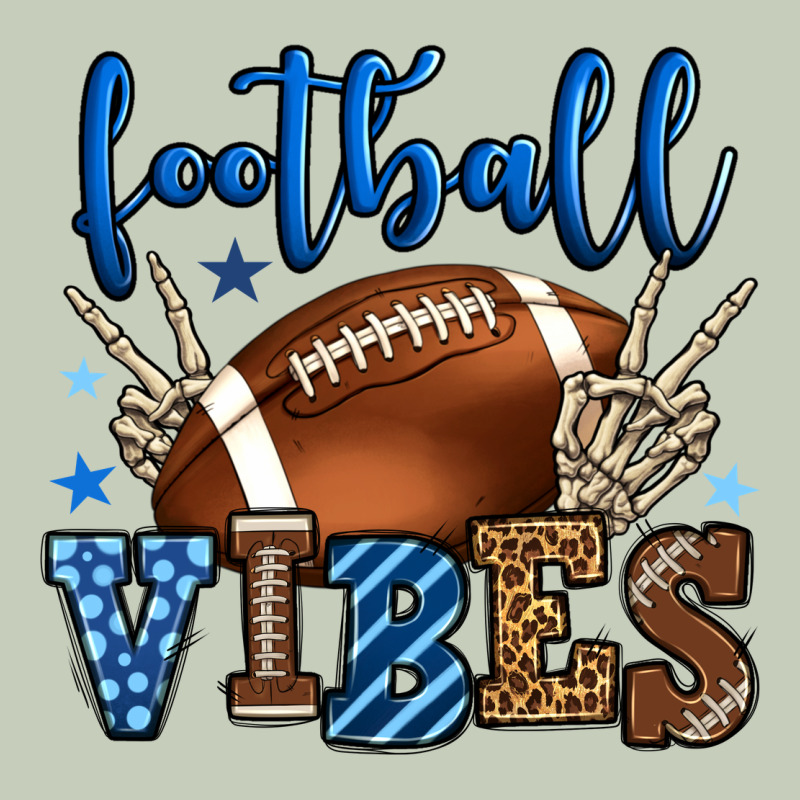 Football Vibes Blue And Grey Team Color Long Sleeve Tee by HowdyJamesFarm | Teevron