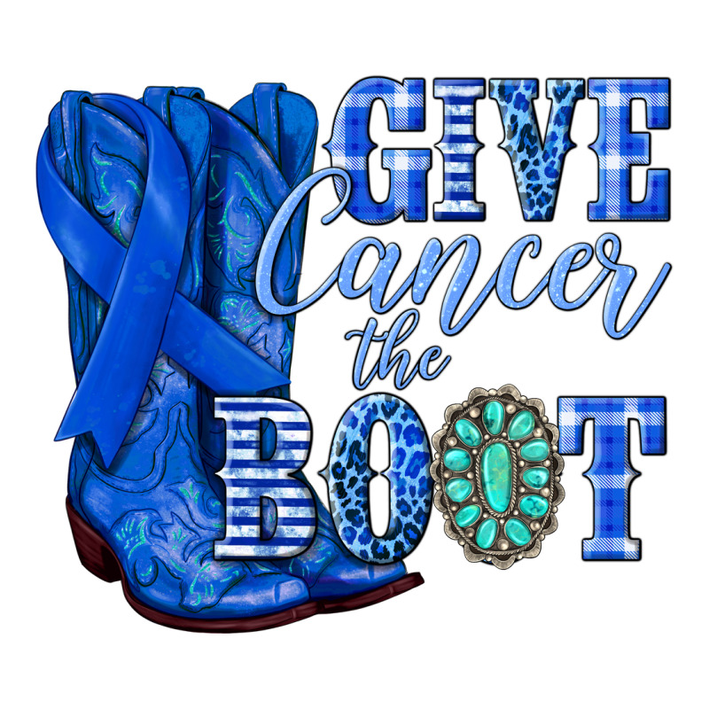 Give Cancer The Boot Colon Cancer Blue Ribbon Nca Urban Heavy Tee by NancyCooperArtShop | Teevron