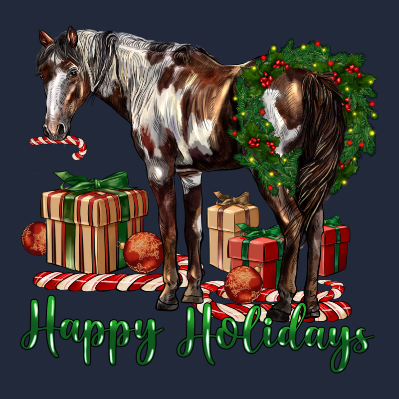Happy Holidays Mustang Horse Premium Sweatshirt by LillyAllenDesigns | Teevron