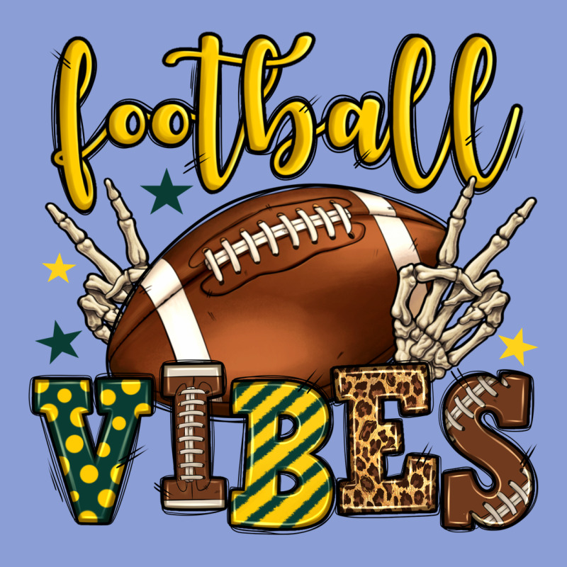 Football Vibes Yellow And Green Team Color Long Sleeve Tee by HowdyJamesFarm | Teevron