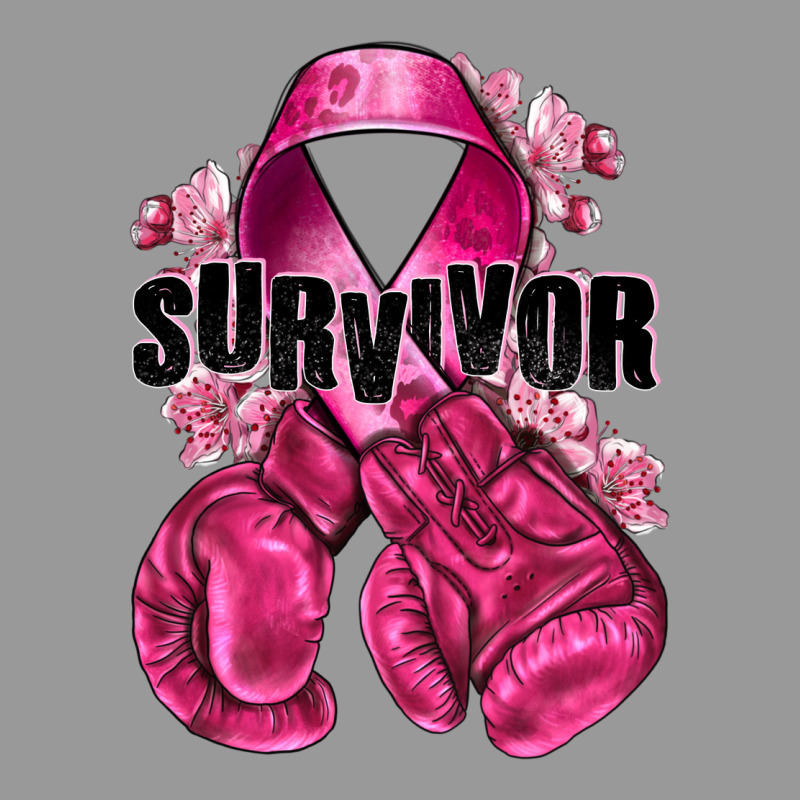 Survivor Breast Cancer With Boxing Gloves Vintage Hoodie by NancyCooperArtShop | Teevron